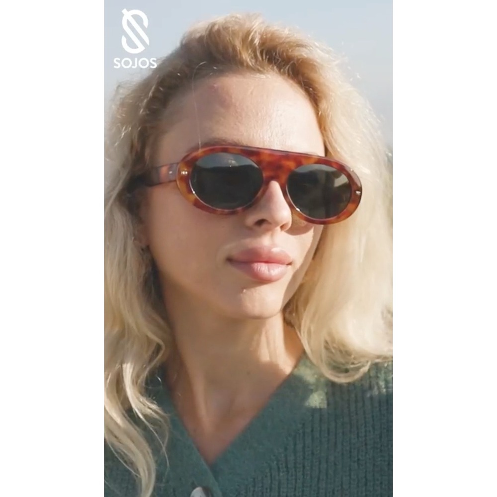 SOJOS Trendy Flat Top Polarized Sunglasses